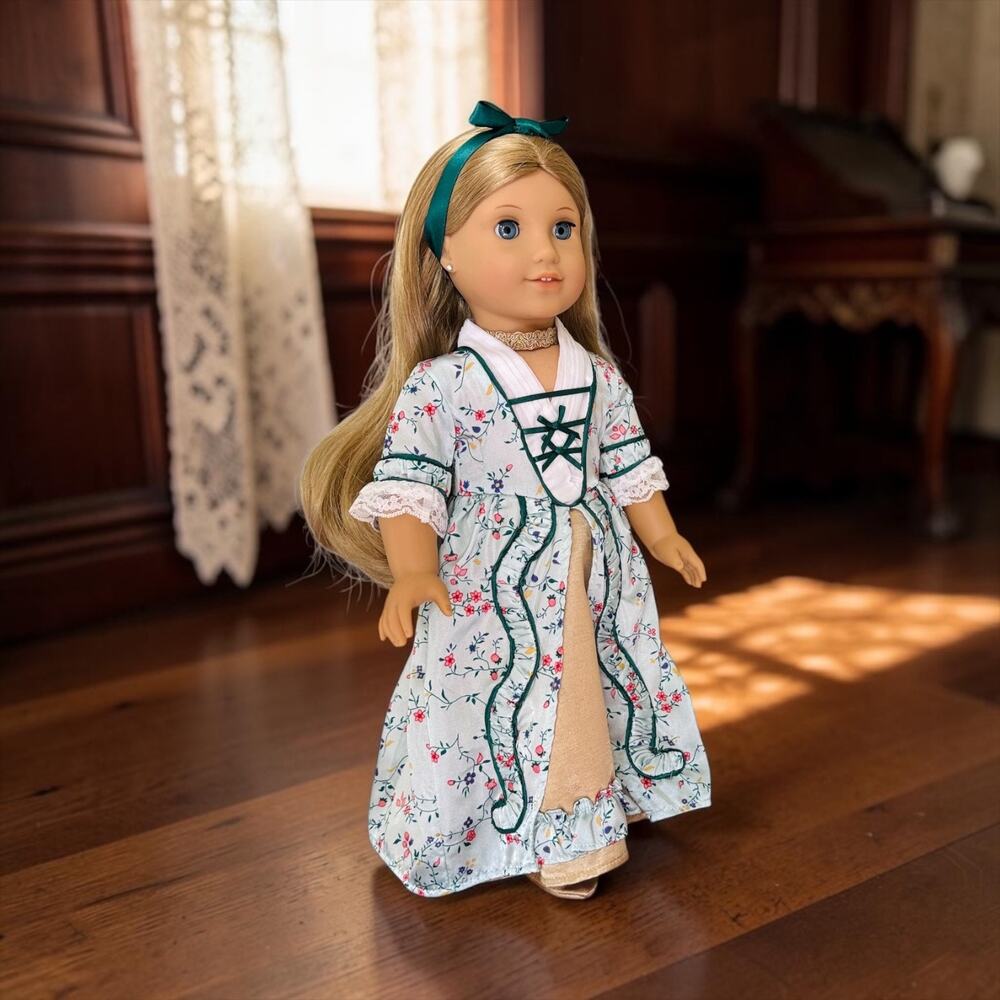 American Girl Pleasant Company Historical Doll Elizabeth Cole in Holiday Dress - Picture 3 of 12